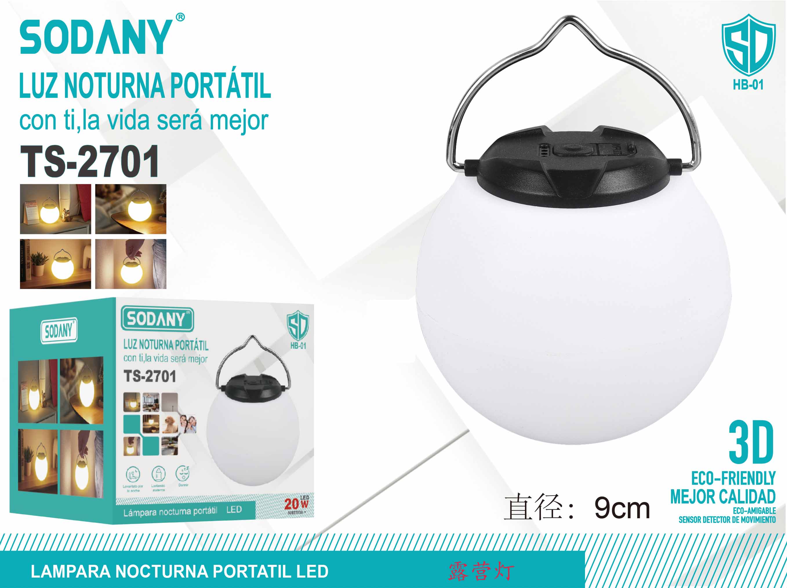 Sodany TS-2701 Luz Nocturna Portátil