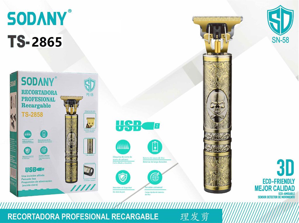 SODANY Recortadora Profesional Recargable TS-2865