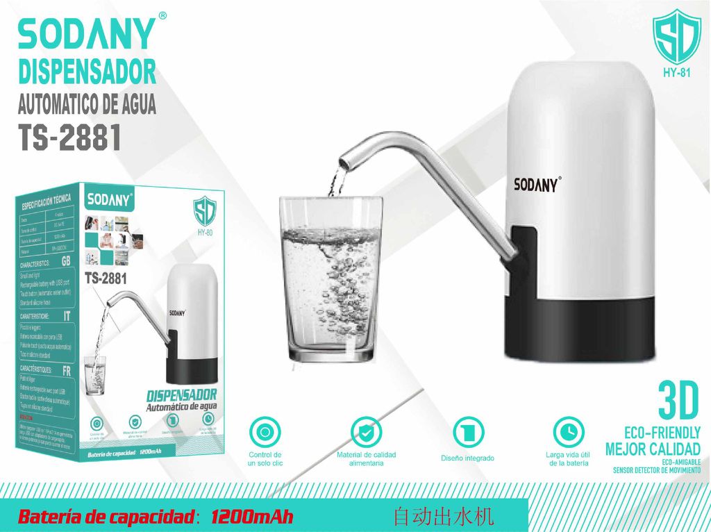 SODANY Dispensador Automático de Agua TS-2881