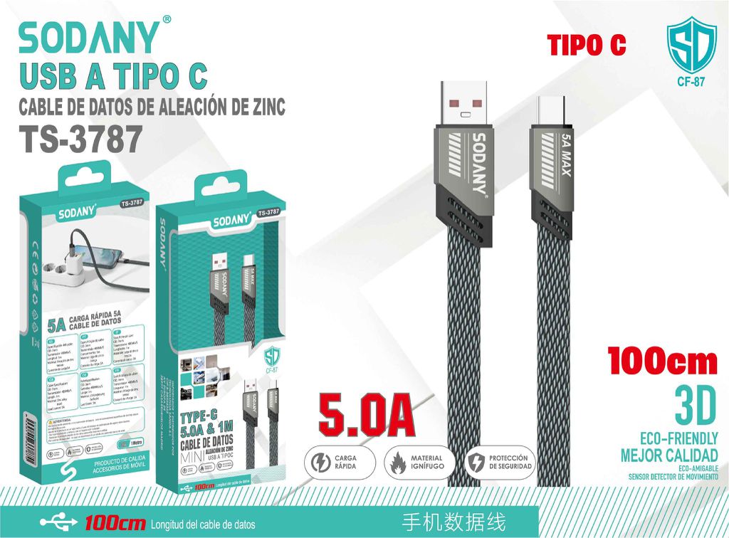 SODANY Cable de Datos USB A Tipo C TS-3787