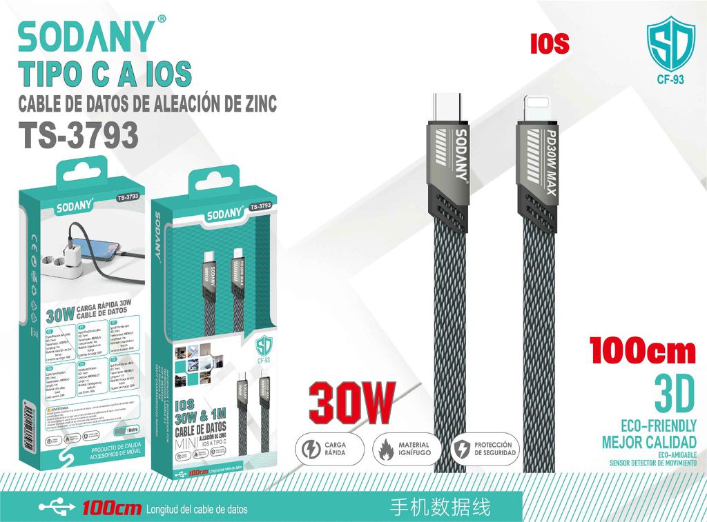 SODANY Cable Tipo C a iOS TS-3793