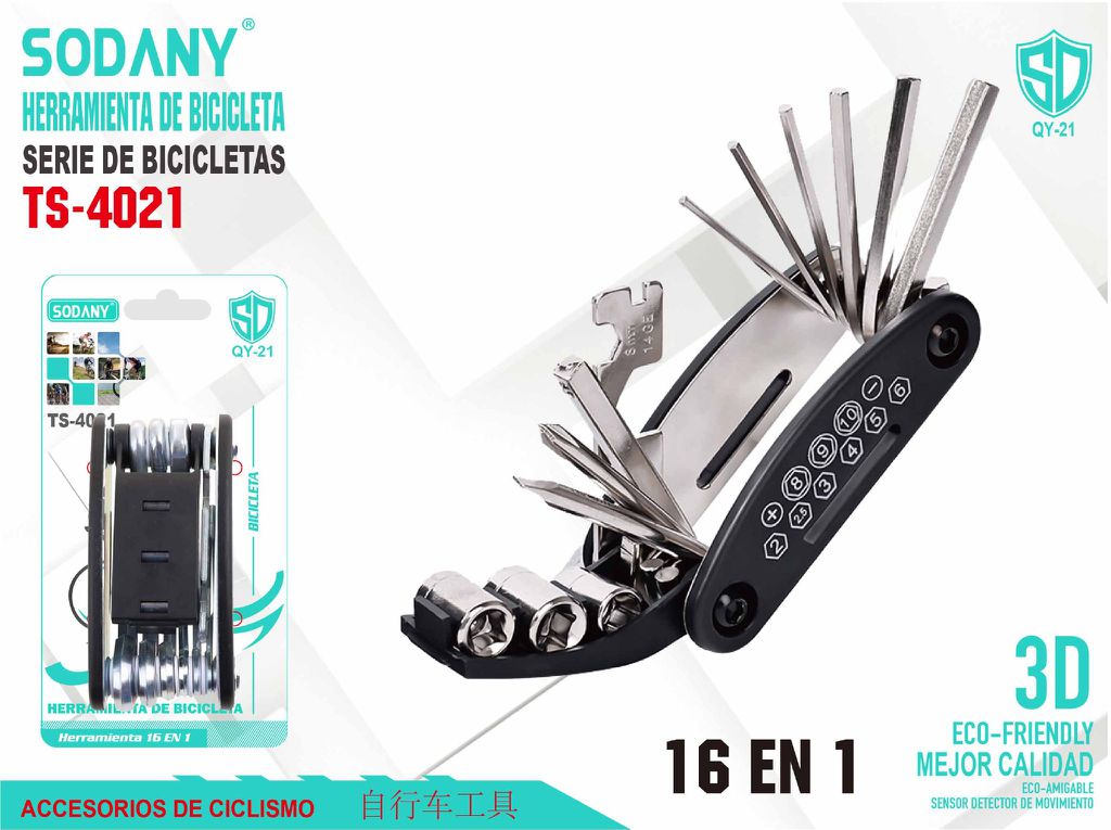 SODANY Herramienta de Bicicleta TS-4021