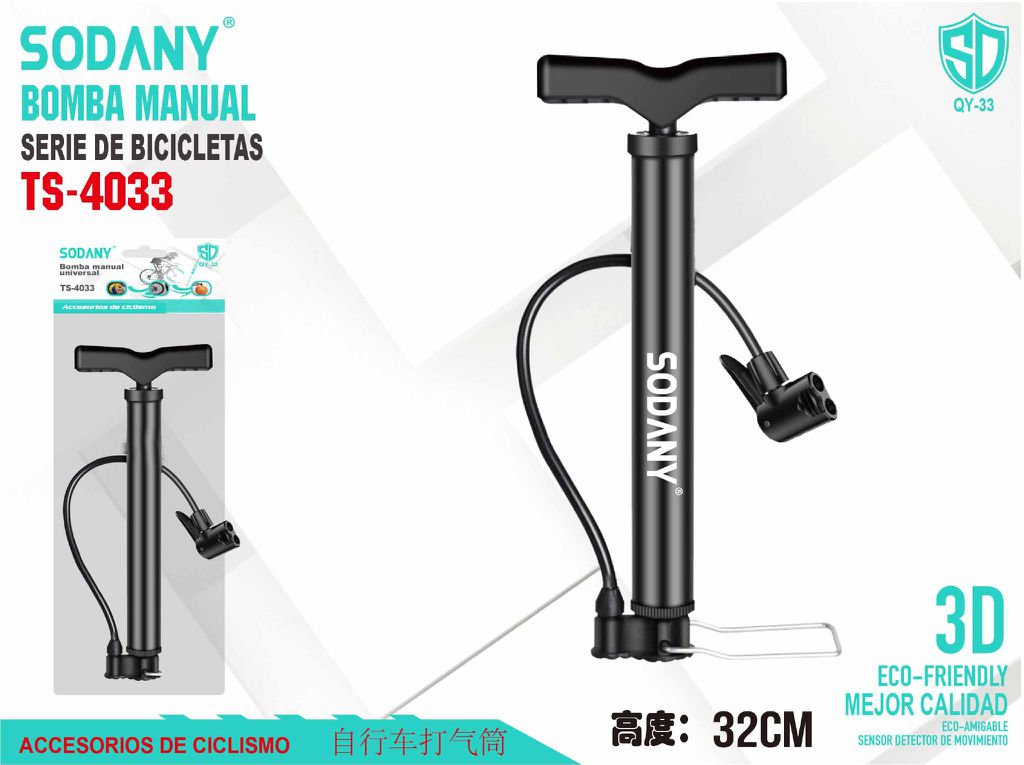 SODANY Bomba Manual de Bicicleta TS-4033