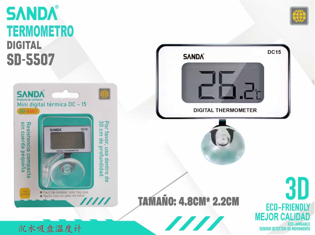 Termómetro Digital con Ventosa Sanda SD-5507