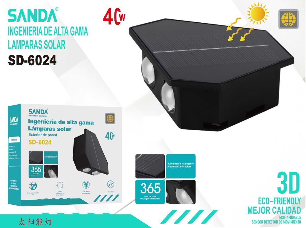 SANDA Lámpara Solar SD-6024