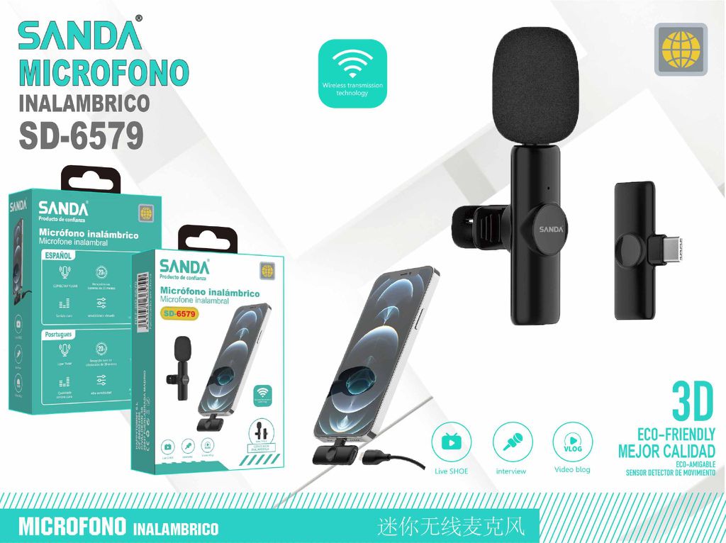 Micrófono Inalámbrico - Sanda SD-6579