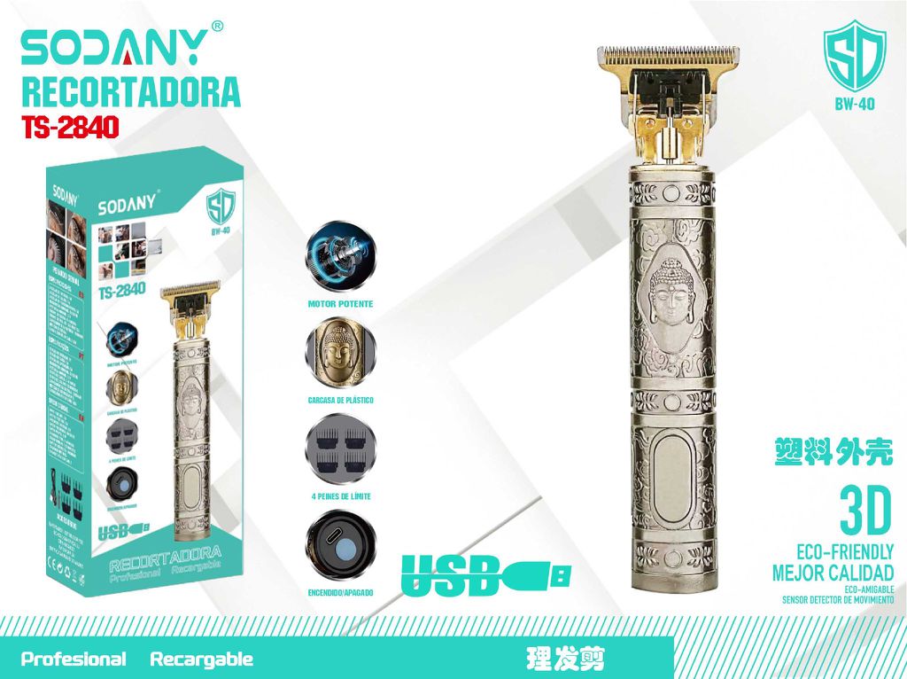 SODANY Recortadora Profesional Recargable TS-2840